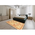 thumbnail image 4 of Ahgly Company Tapis d'Intérieur Carrés Abstraits Orange Tapis de Zone Abstraits, 5 Pieds Carré, 4 of 6