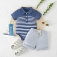thumbnail image 2 of dmqupv Baby Rompers Boys Boys Summer New Comfortable And Breathable Bodysuits With Simple Pattern Blue,Size for 6-9 Months, 2 of 7