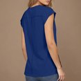 thumbnail image 4 of Dealovy Womens Summer Tops Cap Sleeve Crew Neck Solid Color Loose Fitting Casual Plain Tees T-Shirts, 4 of 7