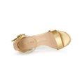 thumbnail image 4 of BLISSFUL STEP Women's Shoes Open Toe Block Heel Ankle Strap Sandals Gold 8, 4 of 7