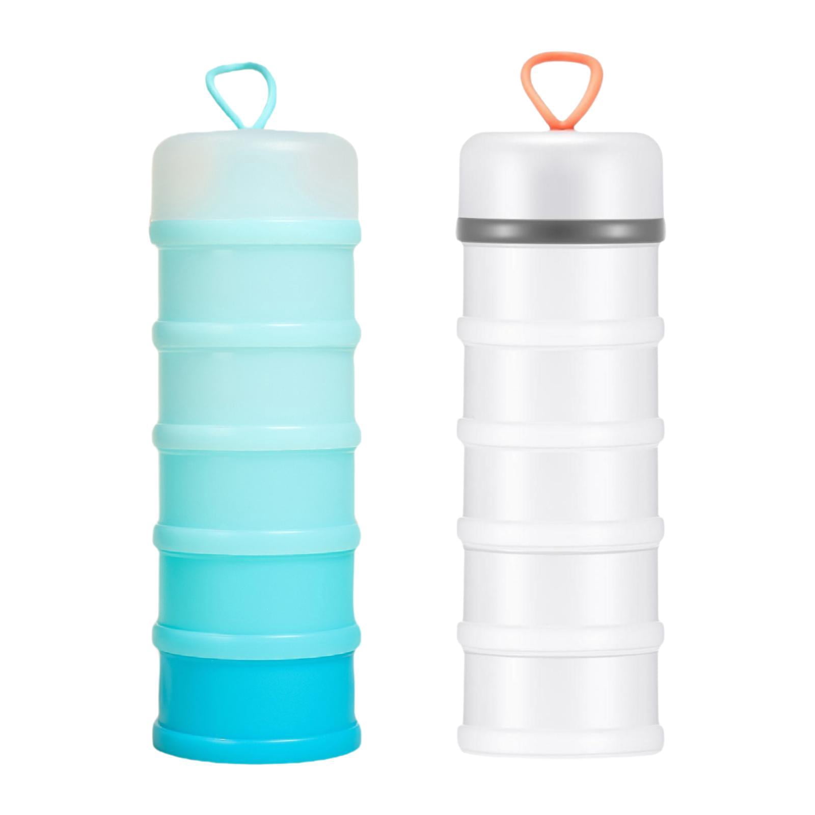 Lipstore 2 Pieces Protein Powder Containers Milk Powder Container for Office Exercise White and Blue