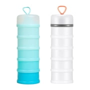 Luzkey 2 Pieces Protein Powder Containers Milk Powder Container for Office Exercise White and Blue