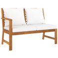thumbnail image 1 of vidaXL Patio Bench 45.1" with Cream Cushion Solid Acacia Wood, 1 of 6