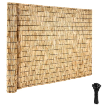 KFFKFF Natural Reed Fencing, 4 ft x 16.4 ft, Decorative Natural Reed Fencing Roll, Decorative Fence for Backyard Garden Divider, Privacy Screen Panel Curtain for Balcony Patio Garden Backyard Outdoor