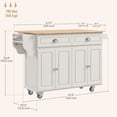 thumbnail image 3 of HOMCOM Kitchen Island with Storage, Kitchen Island with Drop Leaf, Cream, 3 of 10