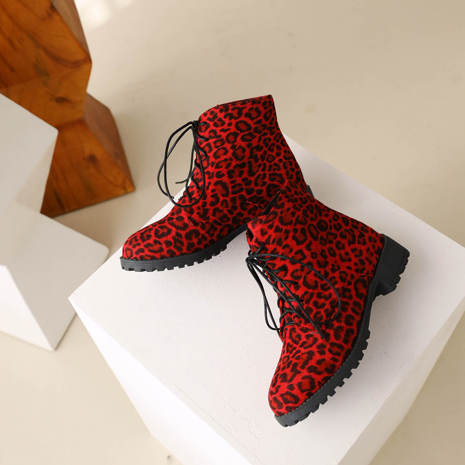 Bottes Hautes à Plateforme à Talons Hauts Épais pour Femmes à Manches, à Agencement de Couleurs de Fleurs d'Automne et d'Hiver