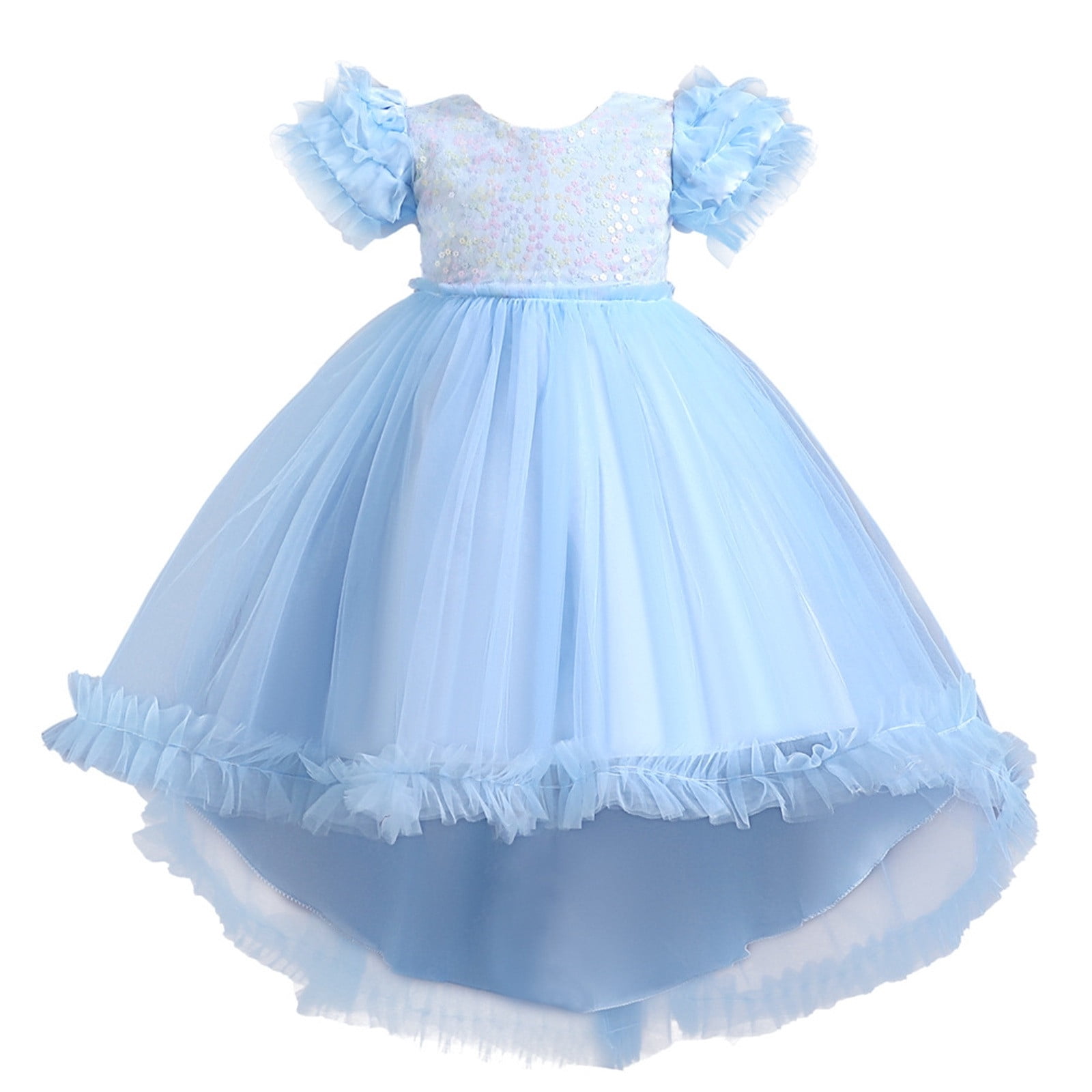 SXcggal One Enfants Bébé Enfants Printemps Été Robe de Fête pour Filles Colorée Train Robe pour Enfants Robe Fille Anniversaire Princesse Enfants Robe Princesse Belle à la Mode Robe pour Enfants