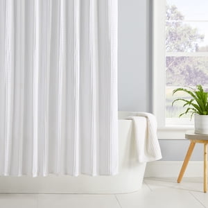 Better Homes & Gardens Chunky Waffle Weave Fabric Shower Curtain 72" x 72"
