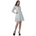 thumbnail image 4 of Moomaya Robe Chemise en Poly-Crêpe pour Femmes, Manches à Volants Imprimées, Tenue Décontractée d'Été, 4 of 4