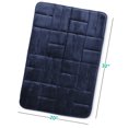 thumbnail image 2 of Clara Clark Bathroom Rugs, Velvet Memory Foam Bath Mat, Ultra Soft Non Slip and Absorbent - Tiled - Large - Navy, 2 of 6