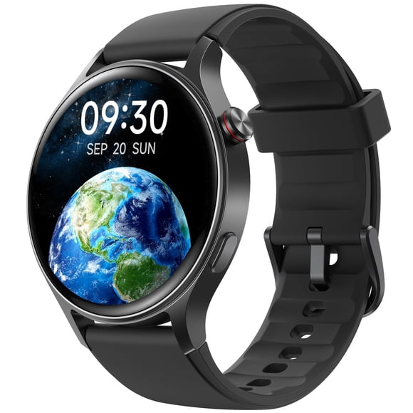 Fitpolo Montre Intelligente pour Hommes et Femmes, Traqueur de Mise en Forme à Écran Tactile AMOLED 1,3 Pouces, Passer/répondre aux Appels, Moniteur de Fréquence Cardiaque SpO2, Étanchéité IP68, Sommeil et Activation