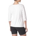 thumbnail image 3 of Hanes T-Shirt Raglan en Coton Extensible pour Femmes, TG, Blanc, 3 of 3