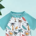 thumbnail image 4 of Akiihool Dinosaur Swim Trunks Boys Boys 2 Pieces Rash Guard Sun Protection Long Sleeve Kid Swimsuits Quick Dry Swim Shirt Trunks for Boys (Mint Green,6-12 Months), 4 of 4