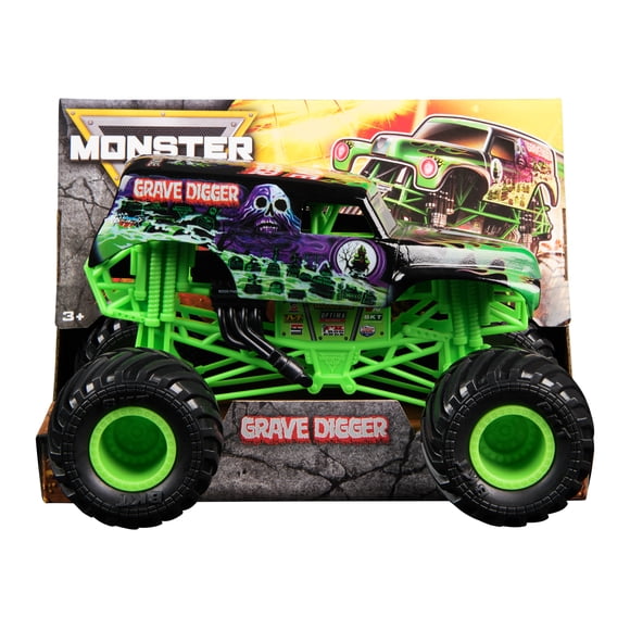 Monster Jam, Grave Digger 1:24 Scale Die-Cast Monster Truck Vehicle, for Ages 3 and up