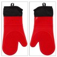 thumbnail image 4 of Oven Mitts -Silicone Oven Mitt Heat Resistant 500 Degrees-Food Safe Baking Gloves for Cooking In Kitchen with Soft Inner Lining RED, 4 of 8