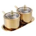 thumbnail image 1 of Piwvid 2-Piece Stainless Steel Sugar Bowl Set with Lid and Spoon, Sugar Container for Kitchen Countertop, Also for Salt and Coffee, Holds 2 Cups, Dishwasher Safe, 1 of 8