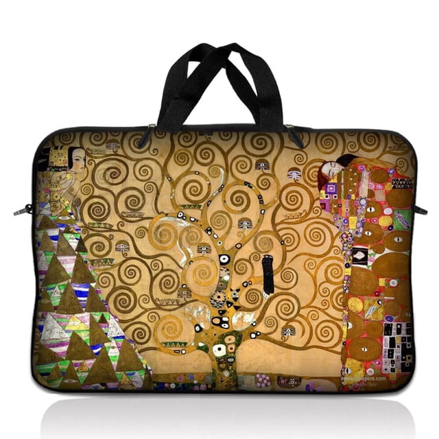 LSS 15.6 Inch Laptop Sleeve Bag Carrying Case Pouch With Handle Klimt Tree Of Life