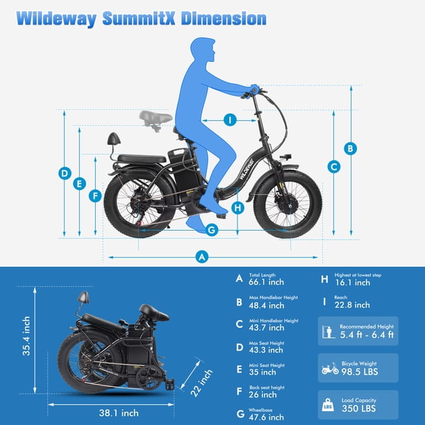Wildeway SummitX Folding Dual Motors 2000W Mountain Bike for Adult
