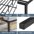 thumbnail image 3 of Fullfurnique Metal Platform Bed Frame with Heavy Duty Steel Slat Support, Full, Black, 3 of 7