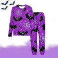 thumbnail image 2 of MKOSPLRT Pyjama d'Halloween pour Enfant 3-15 Ans Fantômes Citrouille Ensembles de Pyjama Chandails à Manches Longues Bas Resserré Pantalons de Jogging Pjs pour l'Automne et l'Hiver, 2 of 6