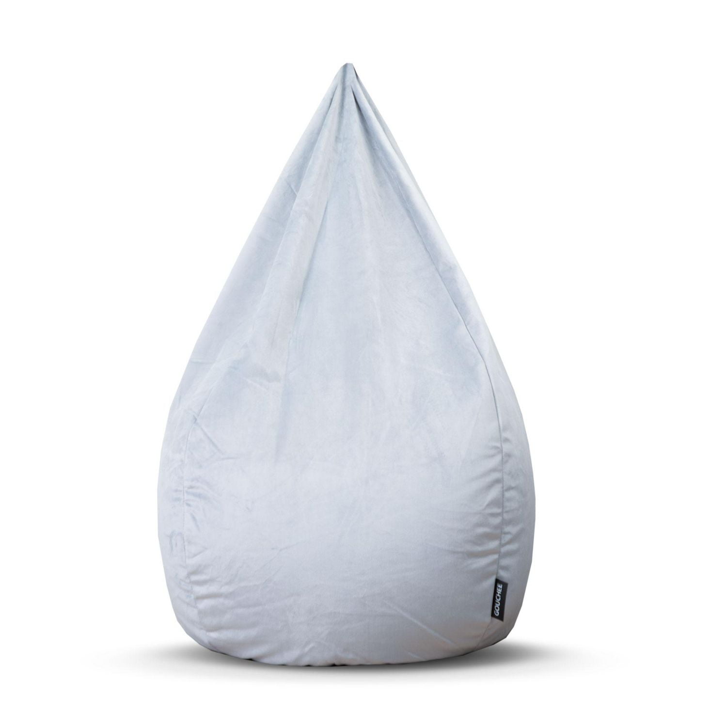 Fauteuil poire Gouchee Home Sambre gris – Tissu polyester velours doux avec rembourrage en billes de polystyrène, adapté aux adultes et aux adolescents, siège léger et portable pour dortoir ou salon
