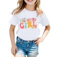 thumbnail image 1 of LUOGENLI T-Shirt pour Filles Filles Mode Décontractée Lettre Col Rond T-Shirt à Manches Courtes Haut 5 Maxi Chemises pour Filles Été Coton Blanc 1-2 Ans, 1 of 3