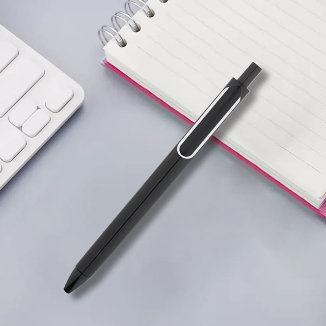 10Pcs Push Pen, Uscallm Ballpoint Pen Click Type 0.5mm Fine Point Black Ink Refillable Retractable Pen for Study Office Writing Study Supplies Note Taking