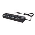 thumbnail image 1 of Riwcyla JDL,A7 HUB USB Hub 7 Port USB 2.0 Independent Switch Indicator High Speed Ultra Slim Splitter Hub with USB Cable for Desktop Notebook USB Digital U Disk USB Keyboard and more, 1 of 6