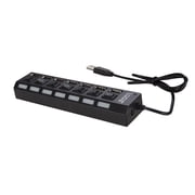 Riwcyla JDL,A7 HUB USB Hub 7 Port USB 2.0 Independent Switch Indicator High Speed Ultra Slim Splitter Hub with USB Cable for Desktop Notebook USB Digital U Disk USB Keyboard and more