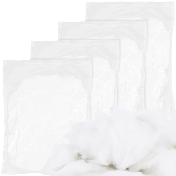 4 Bags Polyfill Stuffing Polyester Fiber, Pillow Couch Stuffed Filling Stuffings, High Resilience Fiber for Cushion Small Dolls Crafts Comforter DIY Padding Quilts