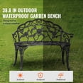 thumbnail image 2 of KFFKFF Exterior Seating, 38.8 inches Metallic Yard Seat, Supports up to 480 lbs, Outdoor Park Bench with Back and Arm Support, Ideal for Garden, Park, Lawn, or Front Porch, 2 of 9