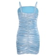 thumbnail image 2 of Moggemol Girl's Spaghetti Strap Cami Dress Sleeveless Ruched Short Slim Pencil Dresses Blue 12, 2 of 7