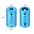 thumbnail image 3 of Unique Bargains Shaft Coupling 4mm to 8mm Bore L25xD14 Robot Motor Wheel Rigid Coupler Connector Blue 2PCS, 3 of 3