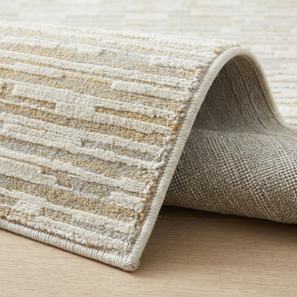 Tapis d'interieur abstrait Rug Branch Nomad, beige marron, moderne - Salon, chambre, salle a manger et cuisine