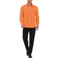 thumbnail image 2 of INSPIRE CHIC Men's Shirt Polka Dots Pattern Point Collar Long Sleeve Button Down Shirt 38 Orange, 2 of 6