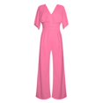 thumbnail image 4 of 2025 Combinaison Longue Confortable à Col en V Profond pour Femmes, Manches, Décontractée, Taille Haute, Combinaison Décontractée pour Femmes, Jambe Grand, 4 of 5