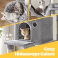 thumbnail image 4 of LEDREM 81.1-Inch Multi-Level Cat Tree with 13 Scratching Posts, 2 Perches & Hammock - Large Cat Tower for Indoor Cats, Light Grey, 4 of 6