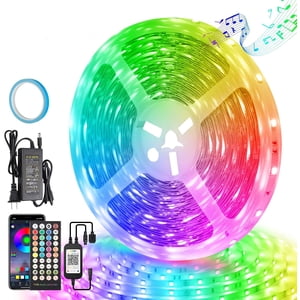 Led Strip Lights 65.5ft, DC24V Bluetooth Control Rope Light Music Sync Remote 5050SMD 600 LEDs Color Changing Tape Lights RGB Timing for Bedroom Home Room Lighting Decoration