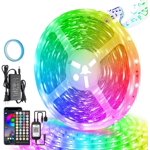 Led Strip Lights 65.5ft, DC24V Bluetooth Control Rope Light Music Sync Remote 5050SMD 600 LEDs Color Changing Tape Lights RGB Timing for Bedroom Home Room Lighting Decoration