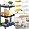 thumbnail image 1 of YOPTOP Chariot de Rangement à 3 Niveaux sur Roulettes Petit Chariot Utilitaire Chariot d'Organisation avec Roues Verrouillables Chariot de Rangement sur Roulettes Organisateur Étagère Chariot pour Cuisine Salle de Bain Salon Chambre Espaces, Blanc, 1 of 8
