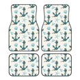 thumbnail image 1 of Lsque Ancres et Coquillages Imprimés Ensemble de 4 Tapis de Sol, Doublures en Caoutchouc Résistantes, Design Antidérapant, Protection Automobile Toutes Saisons, Véhicules, Voitures, Camions et SUV, 1 of 7
