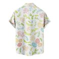 thumbnail image 5 of DPTALR Hommes Décontracté Boutons Pâques Imprimé avec Poche Col Rabattu Chemise à Manches Courtes Blouse, 5 of 5