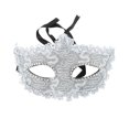 thumbnail image 1 of Unique Bargains Masque de Fête Demi-Visage Design Dragon Tête Pointue 1 Pce pour Mascarade Fête Ton Argent PVC, 1 of 5