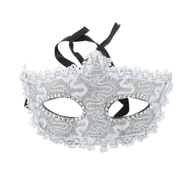 Unique Bargains Masque de Fête Demi-Visage Design Dragon Tête Pointue 1 Pce pour Mascarade Fête Ton Argent PVC