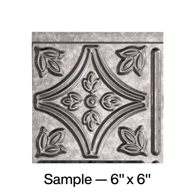 FASÄDE Traditional Style/Pattern 1 Decorative Vinyl Backsplash Panel in Galvanized Steel (6X6 Inch Sample)