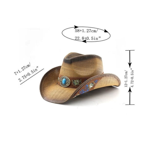 Straw Cowboy Hat with Two Decorative Bands Straw Cowboy Hat with Two Decorative Bands main image 4