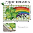 thumbnail image 2 of St. Patricks Day Lucky Clover Decorative Front Door Mat, Shamrock Rainbow Doormat Indoor Outdoor Non-Slip Floor Entryway Rug, Spring Plaid Farmhouse Irish Home Kitchen Decoration 17x29 Inch, 2 of 6