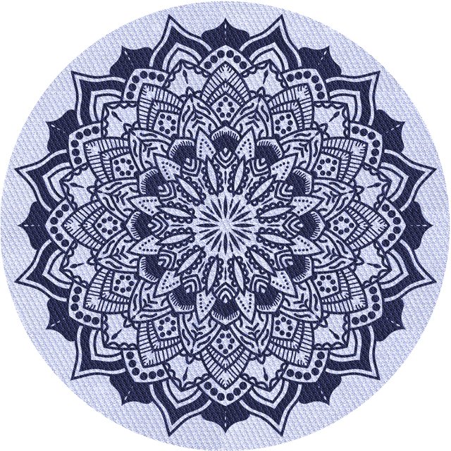 Ahgly Company Tapis Rond Lavable en Machine Intérieur Transitionnel Bleu Céleste, 4 Pieds Rond