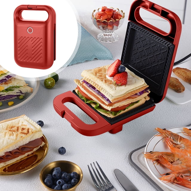 PEONAVET Metal Sandwich Breakfast Machine Sandwich Maker Home In Internet Light Breakfast Maker Sandwiches Electrical Cake Pan Spit Driver Bread Pressure Toasters