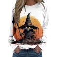 thumbnail image 1 of Tops For Womens Print O Neck Sweatshirt  Neck Fit Pullover Tops Comfortable Long Sleeve Workout Shirts Loose Blouse, 1 of 4